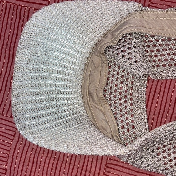 Stylish Tan sparkly gold tone Visor Cap - Picture 6 of 11